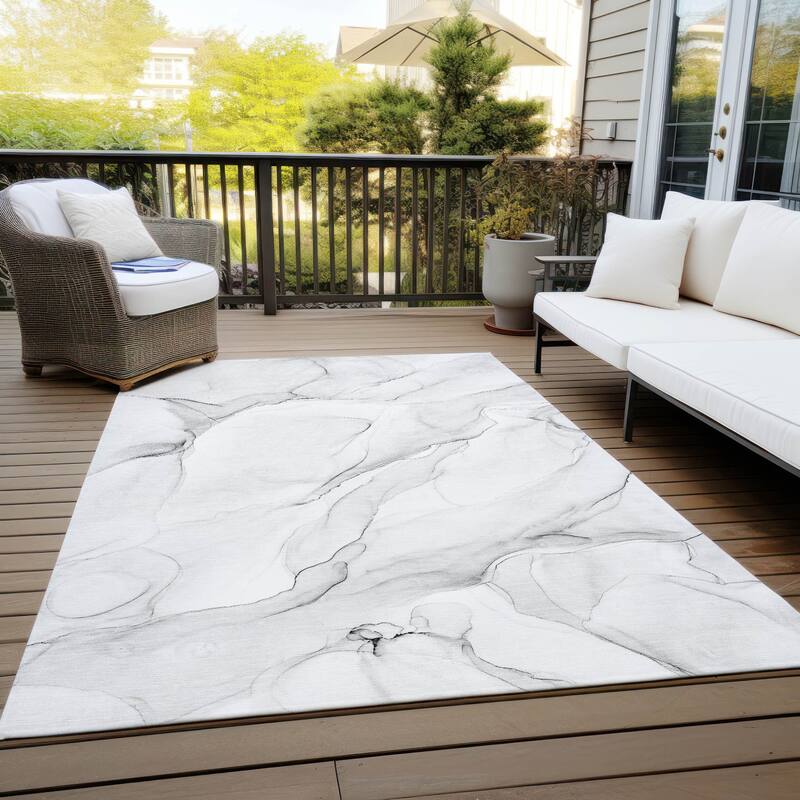 Alrim Artistic Abstract Weather Resistant Blended Style Outdoor Rug