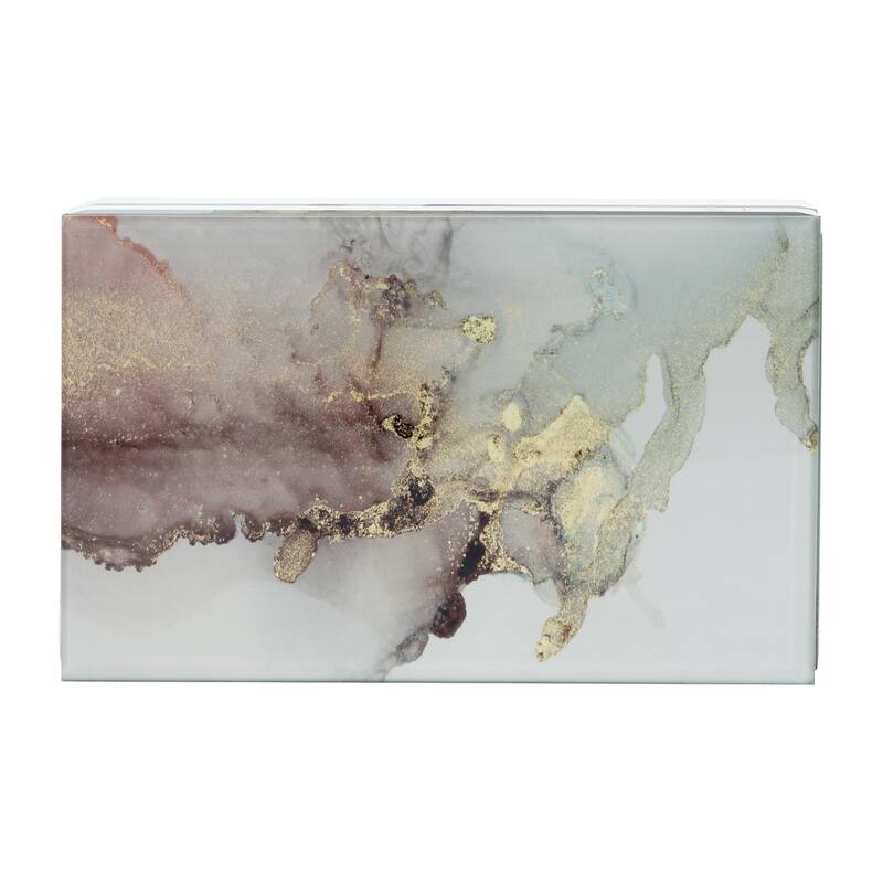 Modern Statement Decorative Box with Abstract Finish and Lid