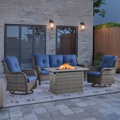 Patio Sofa Sets with Fire Pit Table