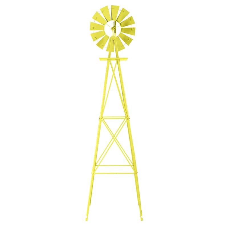 8 Foot Decorative Steel Windmill for Garden Lawn Patio Outdoor Decor Functional Wind Direction Indicator Weather Resistant