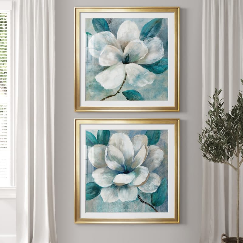Teal Magnolia I Premium Framed Print - Ready to Hang