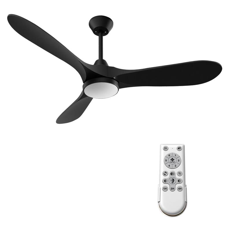 52"Ceiling Fans with Lights and Remote Control,Quiet Noiseless Reversible DC Motor,6 Speeds,Timers,3 CCT, Plastic Blades