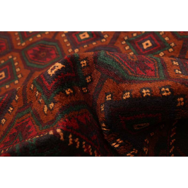 ECARPETGALLERY Hand-knotted Teimani Brown, Red Wool Rug - 3'10 x 7'1