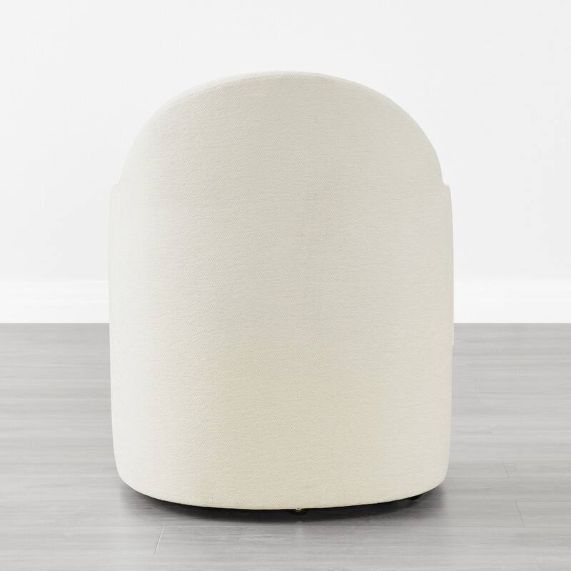 Spruce & Spring Modern Swivel Dining Chair with Hidden Wheels & Arm