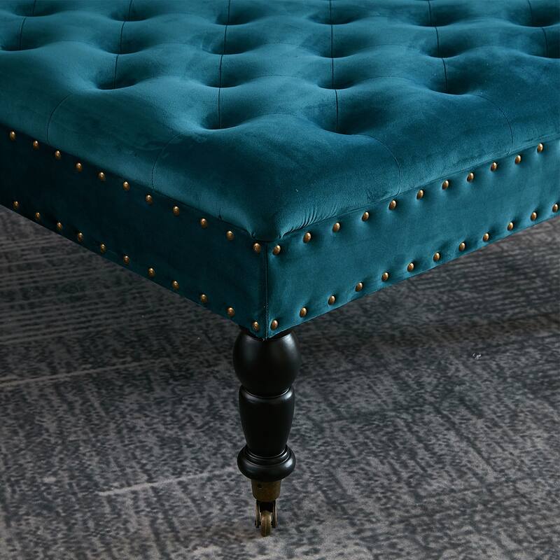 Home Soft Things Supersoft Tufted Coffee Table Ottoman - 33" x 33" x 18"