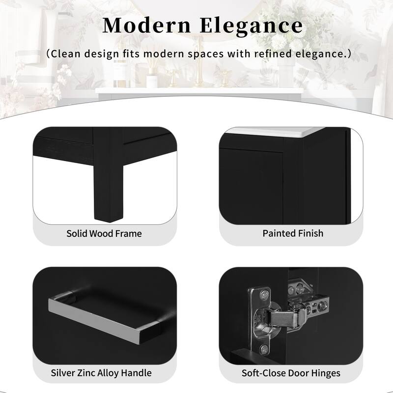 24-inch bathroom vanity with integrated undermount basin