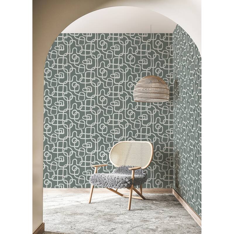 NuWallpaper Grey Niko Peel & Stick Wallpaper - 216in x 20.5in x 0.025in