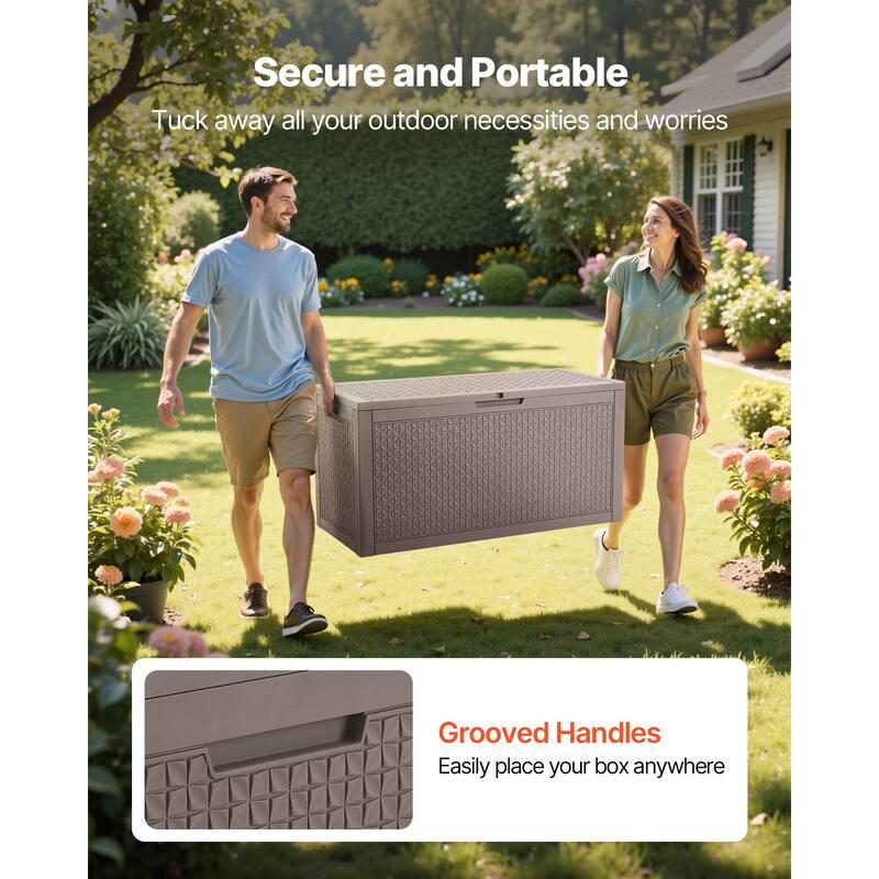 100-Gallon Outdoor Storage Box for Garden Tools and Pool Items - 48.58 x 21.46 x 24.50 in