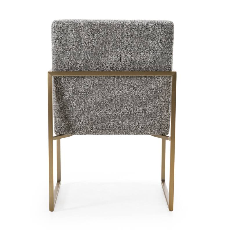 Modrest Suzanne Modern Grey Fabric & Antique Brass Dining Chair