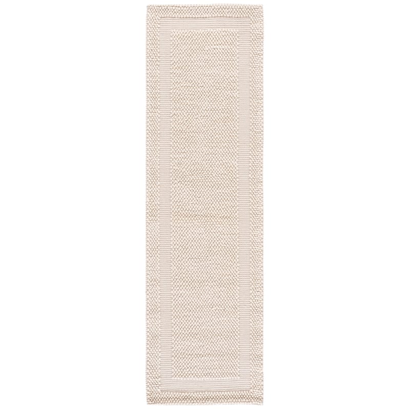 SAFAVIEH Handmade Natura Mehroo Casual Wool Rug - 2'3" x 8' Runner - Ivory
