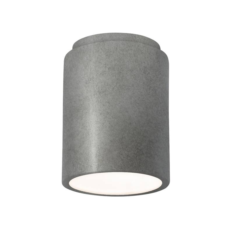 Justice Design Radiance - Cylinder Flush-Mount - Replaceable Bulb - Antique Silver