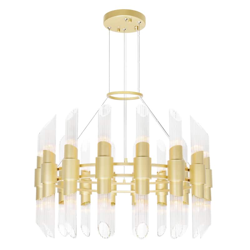 Croissant 32 Light Chandelier With Satin Gold Finish - Satin Gold - Satin Gold