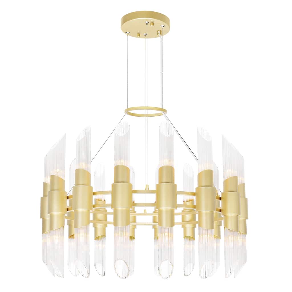 Croissant 32 Light Chandelier With Satin Gold Finish - Satin Gold