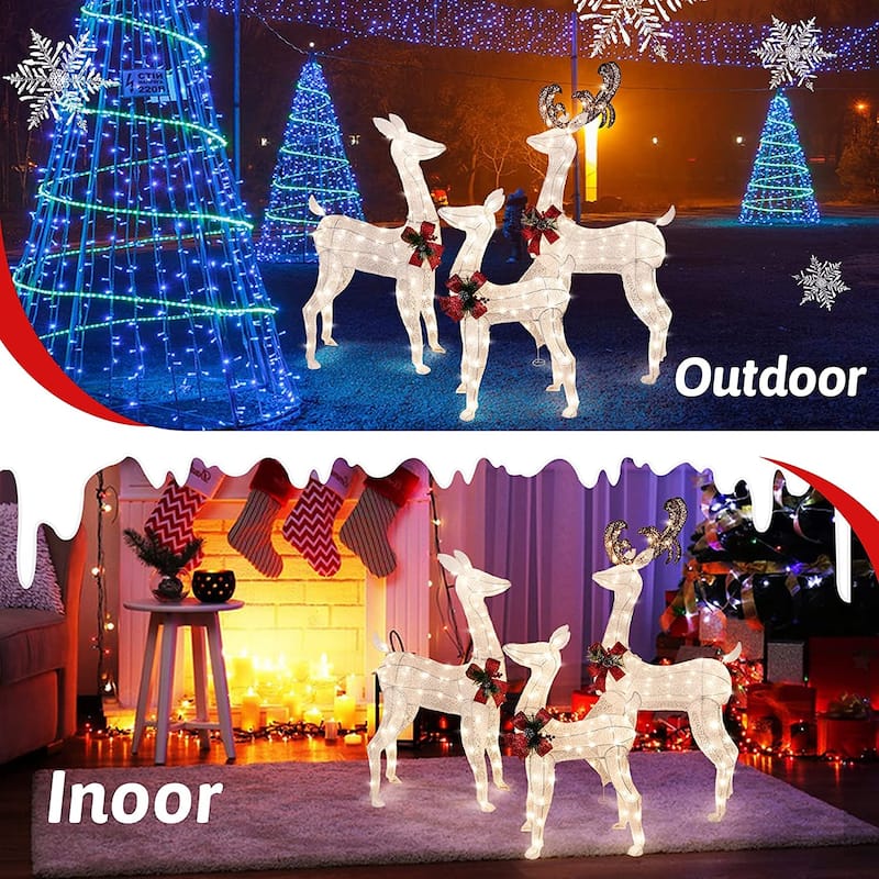 Futzca Christmas Light Holiday Reindeer & Sleigh