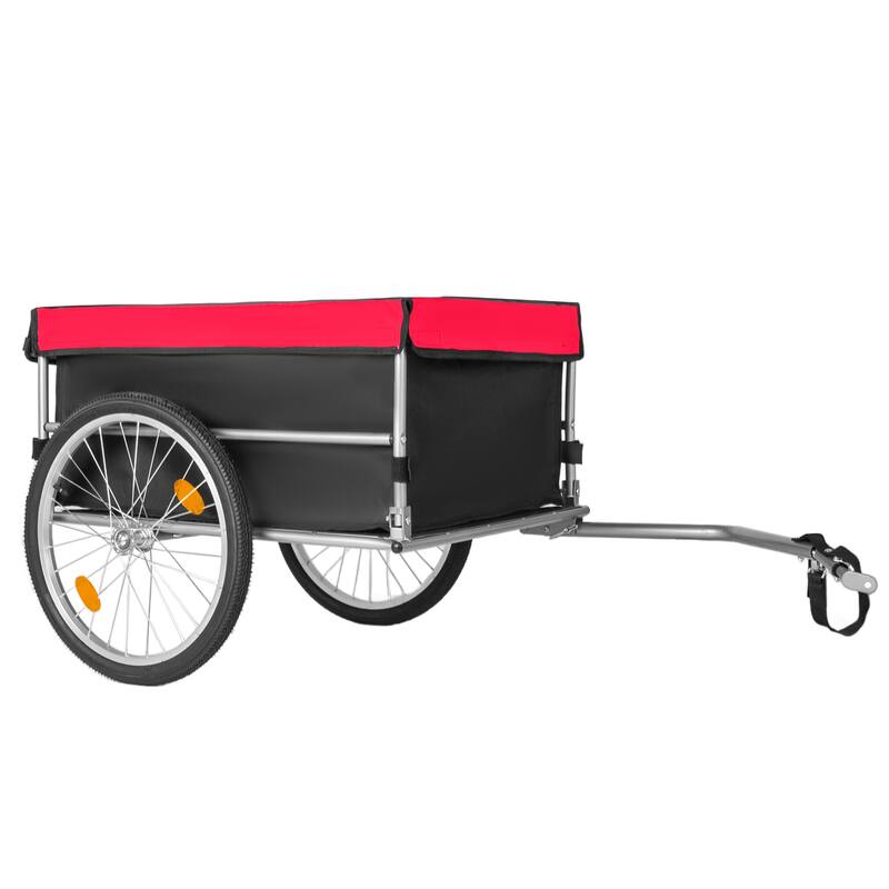 Bike Cargo Trailer with 20" Wheels, Removable Cover, Folding Frame Quick Release, Bike Cart Bike Wagon Trailer for Luggage