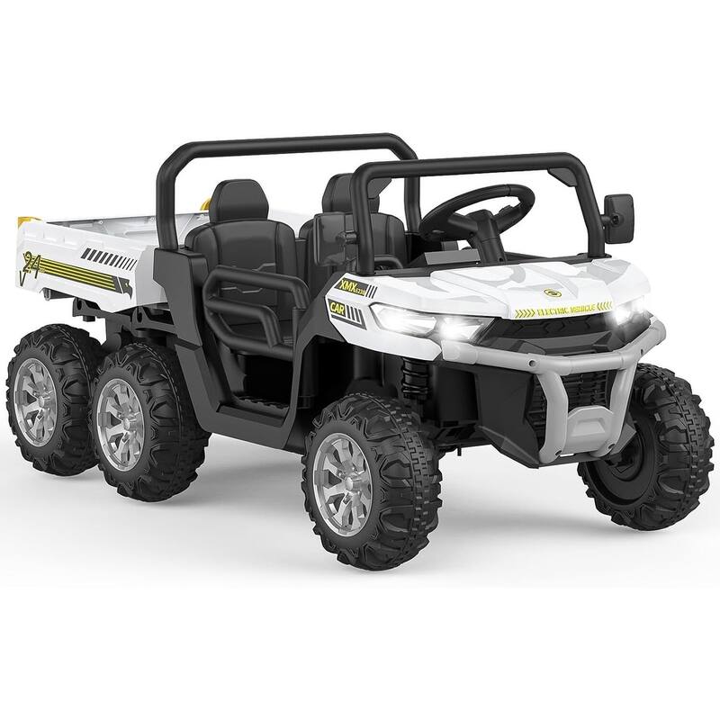 24V 2 Seater Ride On Dump Truck with Remote Control Electric UTV Car - White