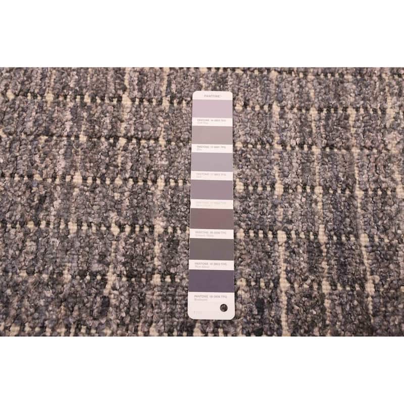 ECARPETGALLERY Hand Loomed Ananda Dark Grey Silk Rug - 9'5 x 13'4