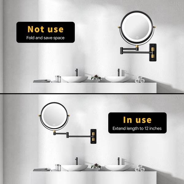 Wall mirror with battery lights sale