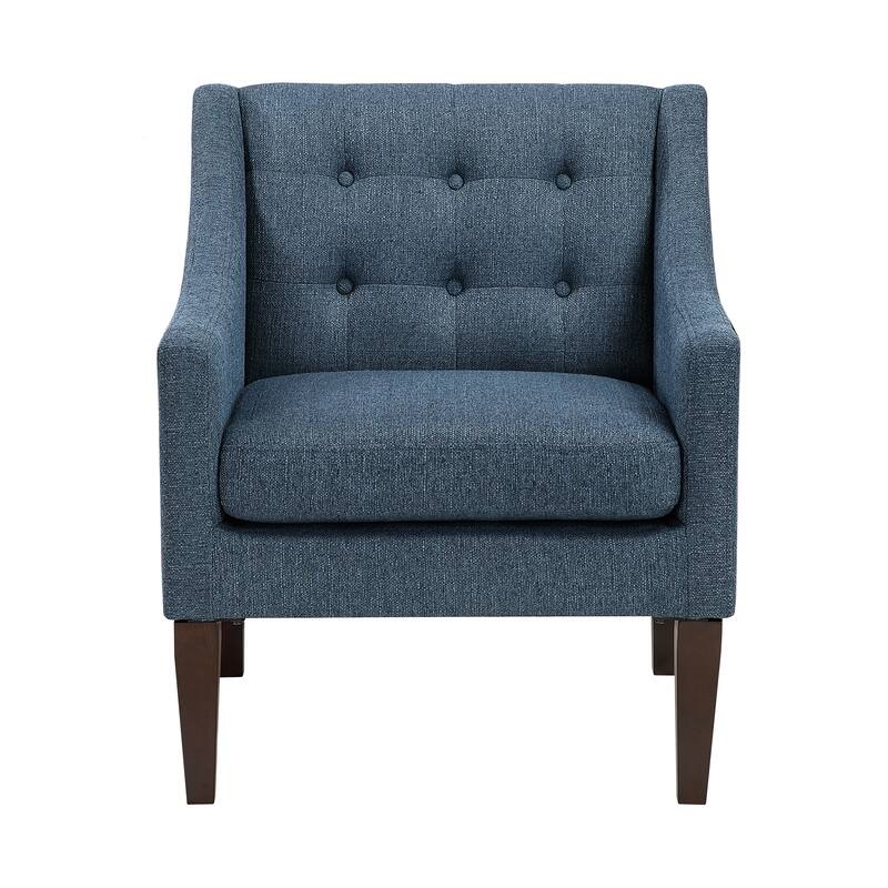 Laertes 26" Textured Fabric Accent Chair - Button-Tufted Chair Back