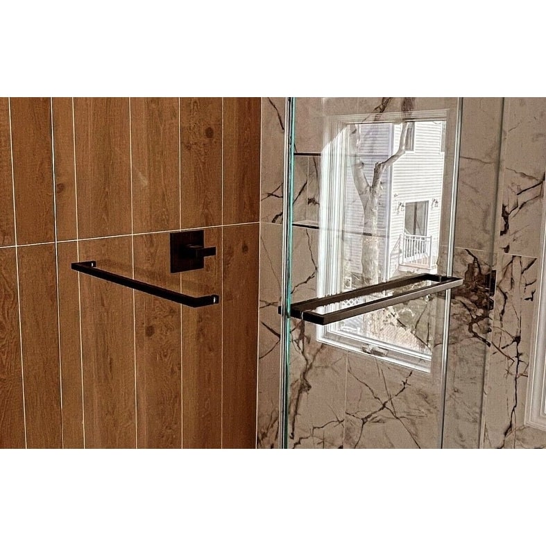 CEL 24" x 24" Square Tubing Back-to-Back Pull Handle / Towel Bar for shower door