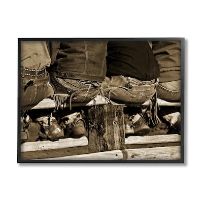 Stupell Vintage Western Cowboys Sitting Sepia Photography Framed Wall Art, Design by Lisa Dearing