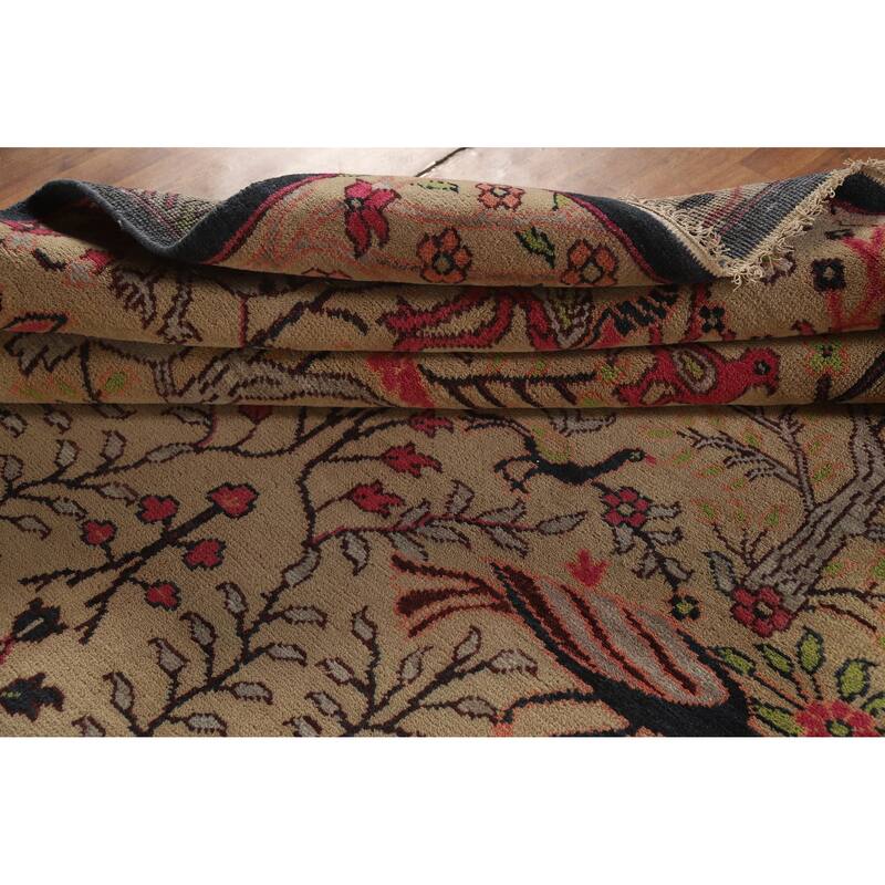 Hand Knotted Oriental 100% Wool Carpet Traditional All-Over Brown Ziegler Area Rug - 12' 2'' X 8' 8''