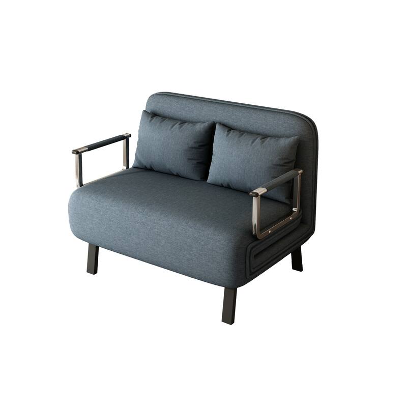 39″Convertible Chair Bed with Adjustable Backrest and Pillow