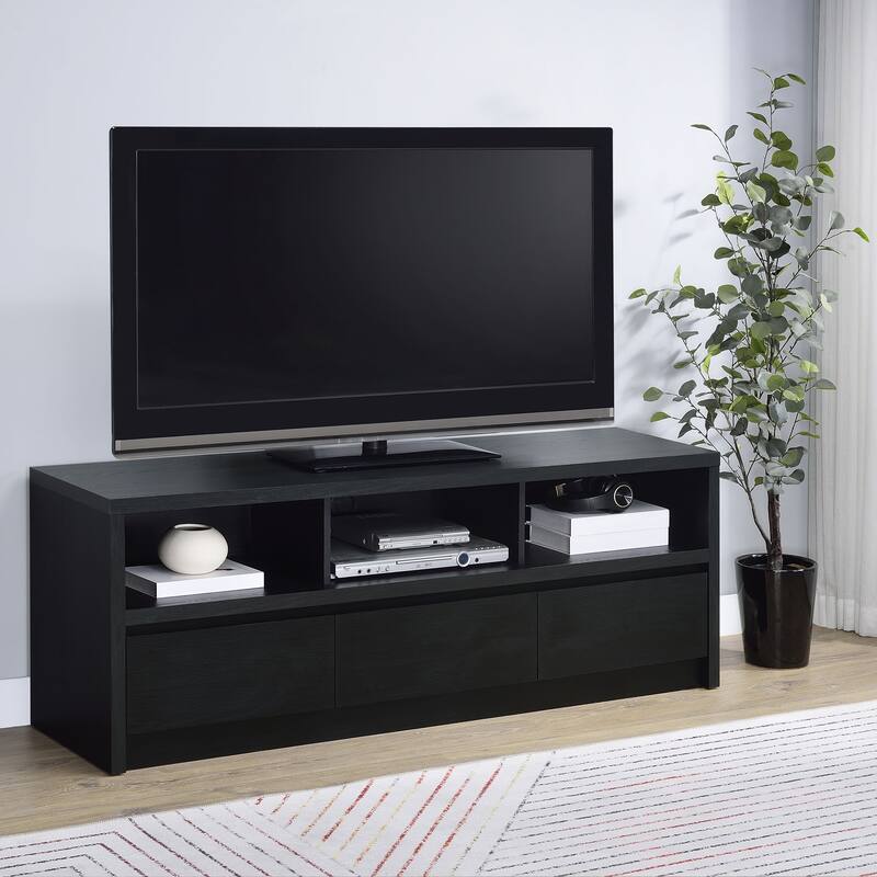 O'Brien Black 3-drawer TV Stand Media Console