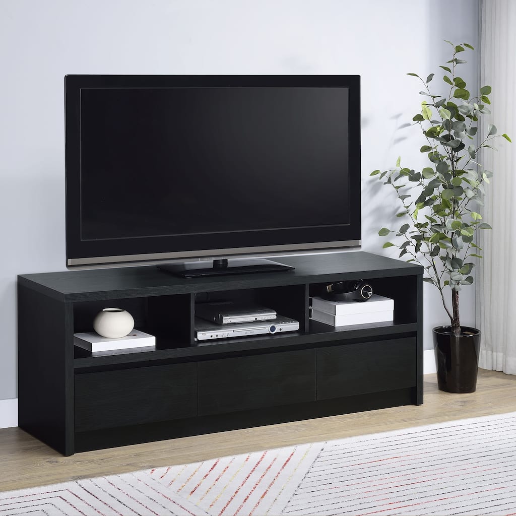 O'Brien Black 3-drawer TV Stand Media Console