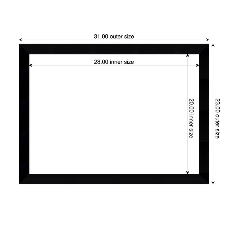 Amanti Art Black Museum Framed Dry Erase Magnetic Board - 31 x 23 in