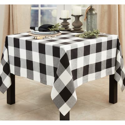 Cotton Tablecloth With Buffalo Plaid Design