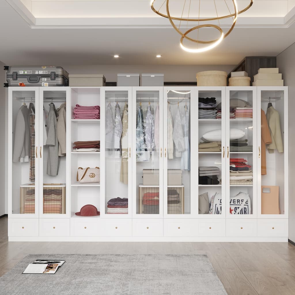 Multi-Unit Wardrobe Versatile Storage Solutions Armoires Cabinet White