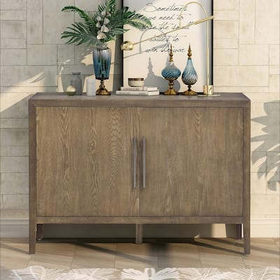 47" Vintage Style Wood Kitchen Accent Buffet Sideboard Cabinet