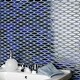 preview thumbnail 10 of 14, Merola Tile Pescado Glossy Azul 12" x 12.5" Porcelain Mosaic Tile
