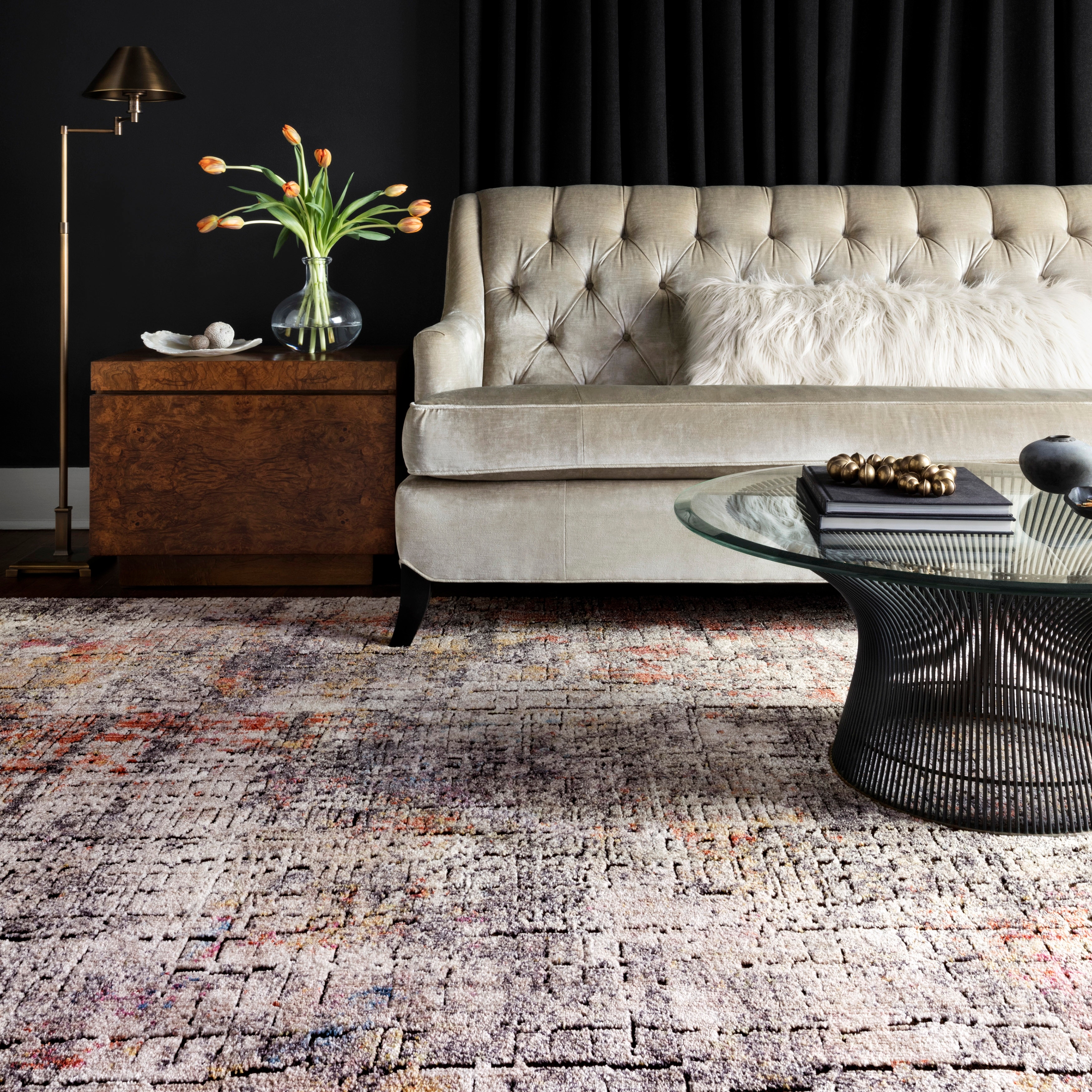 Shop Alexander Home Athens Abstract Modern Sunset Distresssed Area