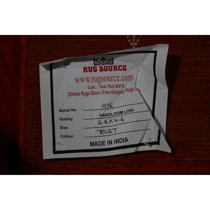 Orange Animals Gabbeh Indian Rug Hand-Knotted Wool Carpet - 4'6" x 6'6"