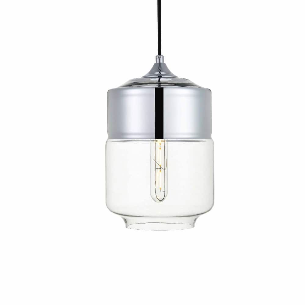 Elegant Lighting Ashwell Single Light 7" Wide Mini Pendant with Clear