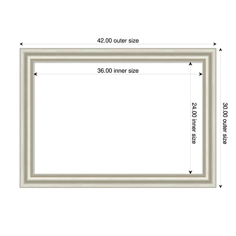 Sophia Framed Dry Erase Magnetic Board - 42 x 30 in - Sophia Silver