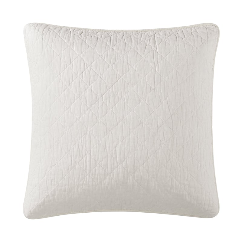 Indigo Hill by HiEnd Accents Cotton Comfort Shabby Chic Lightweight 27x27 inch Euro Sham - White