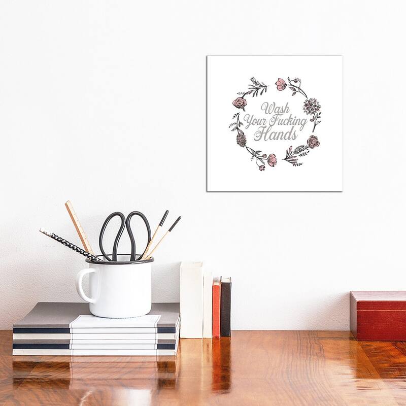 iCanvas "Wash Your F-cking Hands" by Fanitsa Petrou Canvas Print - 12x12x1.5