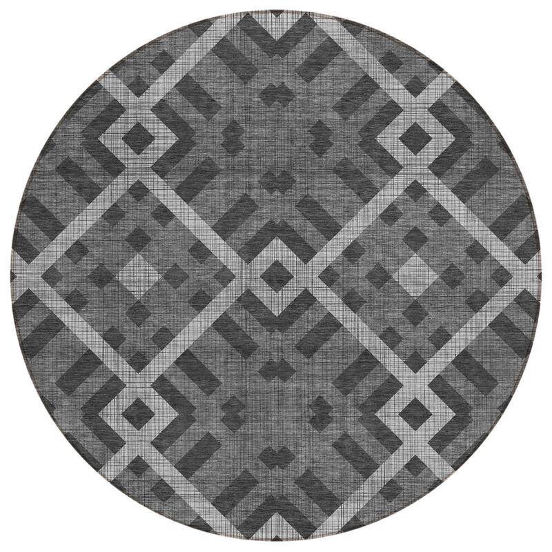 HomeRoots Geometric Transitional Rectangle Outdoor Rug