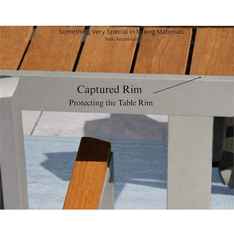 Madeira White 7-Piece Aluminum Outdoor Dining Set with Sling Set in White - N/A