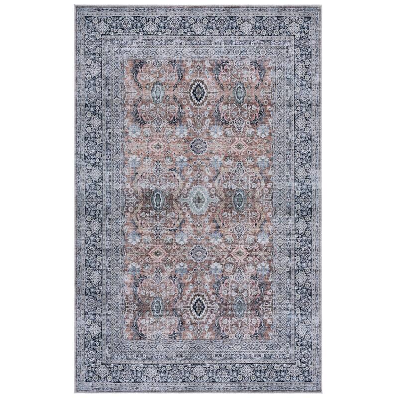 SAFAVIEH Arizona Karna Machine Washable & Slip Resistant Rug - Copper/Olive - 4' x 6'