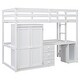 preview thumbnail 25 of 59, Modern Wood Loft Bed with Desk & Wardrobe, Space-Saving High Loft Bed Frame with Storage Drawers for Kids Teens Adults