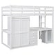 preview thumbnail 14 of 14, Twin Size Loft Bed with Wardrobe, Desk, and Storage Drawers, Modern Space-Saving Design, Solid Pine Wood Frame, White