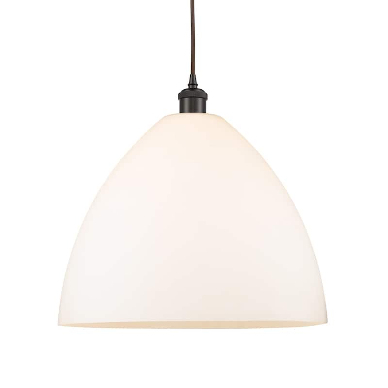 Innovations Lighting 516-1P-19-16 Bristol Pendant Bristol Glass 16" - Oil Rubbed Bronze / Matte White
