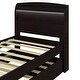 preview thumbnail 8 of 13, Twin XL Platform Bed with Storage LED Headboard, Charging Station, Trundle & 2 Drawers, Sturdy Pine Wood Frame, Dark Brown