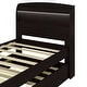 preview thumbnail 8 of 7, Twin XL Size Platform Bed with LED Headboard, Storage Bed with Charging Station, Trundle and 2 Drawers, Dark Brown