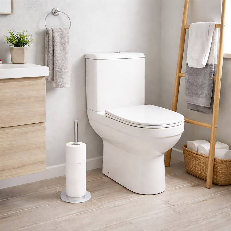 Silver Toilet Paper Holder Stand