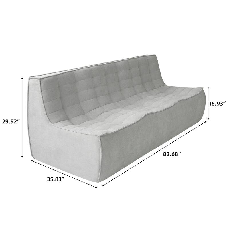 Armless 3-Seat Large Bean Bag Chair Lazy Floor Sofa Couch Fireside Chair